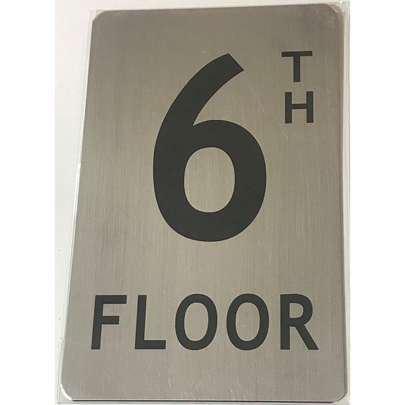 6TH FLOOR SIGN (BRUSHED ALUMINUM 8X5)-The Mont argent line.