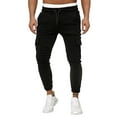 thumbnail image 2 of Vedolay Linen Pants Men Hiking Pants Workout Joggers Sweatpants for Men Black,2XL, 2 of 5