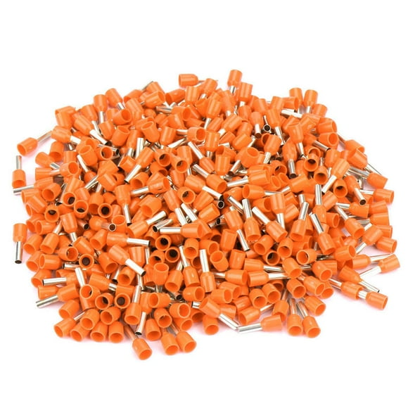 Juego de 500 conectores de cable E2508 prensados en frío con aislamiento (naranja)