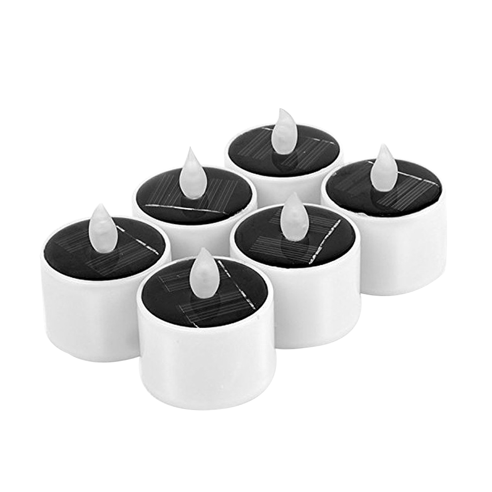 8 Pcs Outdoor Solar Candles Flameless Solar LED Tealights Candles
