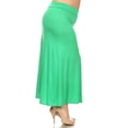 thumbnail image 2 of Women's Plus Size High Waist Foldable Elastic Band Relaxed Fit Solid Maxi Skirt, 2 of 6