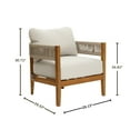 thumbnail image 4 of LuxenHome Outdoor Acacia Wood with Rope Sides Club Armchair with Cushions, 4 of 9