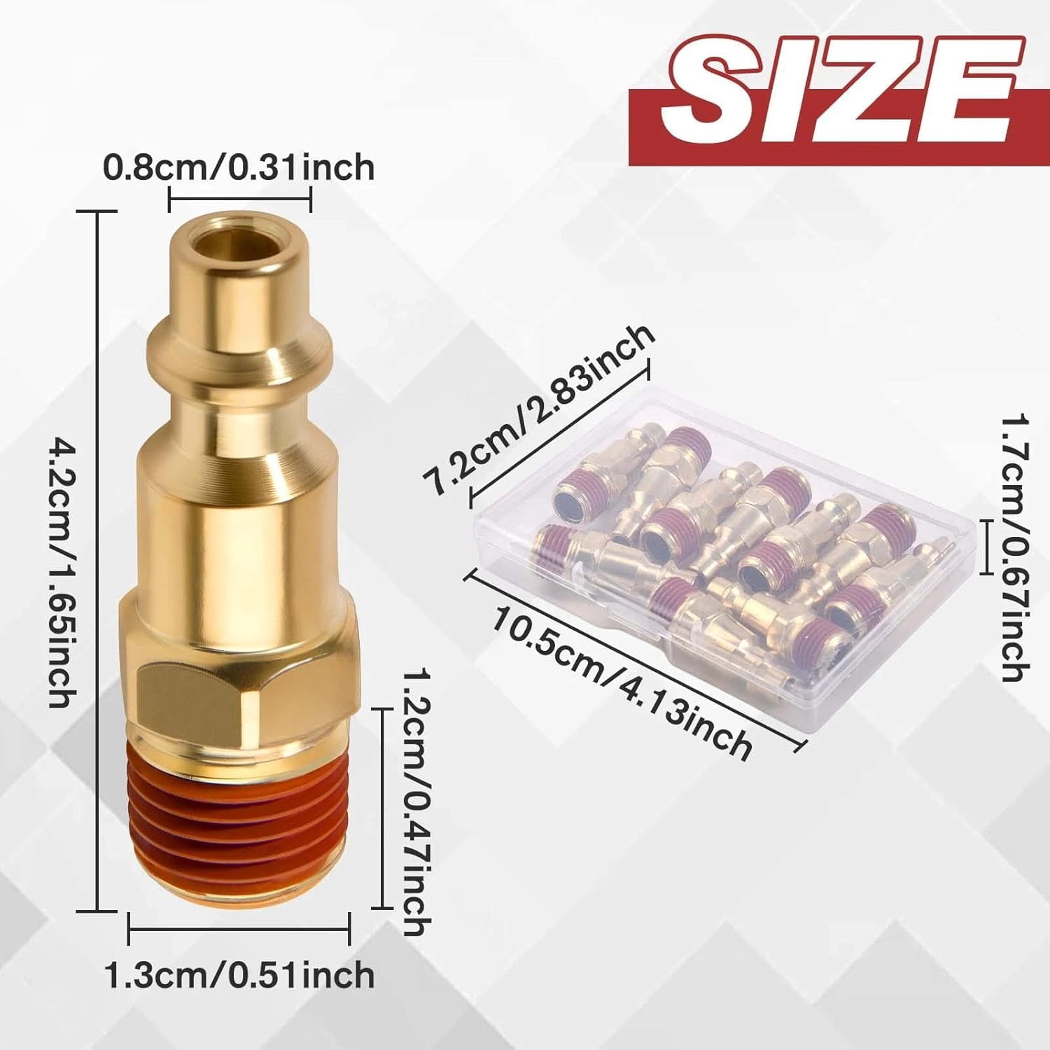 MKEUDQ-10 Pcs 1/4-Inch Npt Male Industrial Air Hose Quick Connect Adapter Air Coupler And Plug Kit Boat Drain Plug Kit Air Compressor Fittings 1/4 Air Hose Fittings For Comressor, Auto Shop