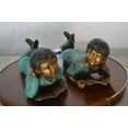 thumbnail image 3 of Nifao Set of a Boy and a Girl Reading a Book Bronze Statue – Home Office Decor Sculpture, 16"L x 7"W x 8"H, 3 of 11