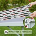 thumbnail image 6 of Red Christmas Truck and Tree Pattern Square Fitted Tablecloth with Elastic Edge,Square Table Cover,Washable Elastic Table Cover for Home Kitchen Party Decor 36"x36", 6 of 6