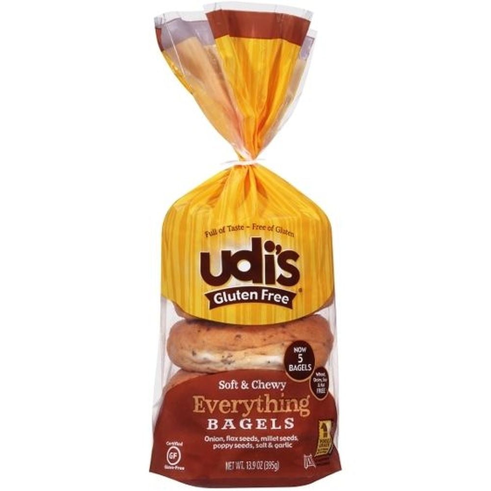 Udis Everything Inside Bagel, 14 Ounce 8 per case.