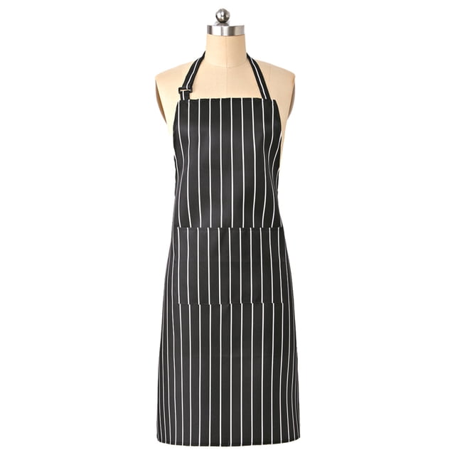 Delantal a rayas en blanco y negro para hombre y mujer