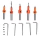 thumbnail image 1 of Ouitble broca de contrasumidor Juego de 5 Piezas Brocas de Avellanado de Alta Dureza para Madera, Taladro de Carpintería, Brocas de Paso, Fuerza de Corte Potente, 1 of 8