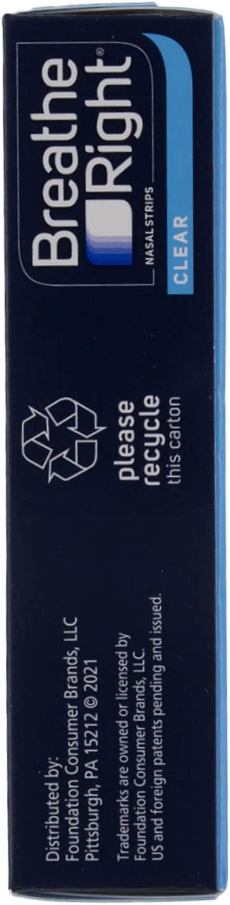 (120 Strips) Breathe Right Nasal Strips Clear Large for Sensitive Skin