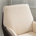 thumbnail image 4 of Linon Merle Accent Chair with Swivel, Brown Faux Leather and Beige Sherpa, 4 of 13