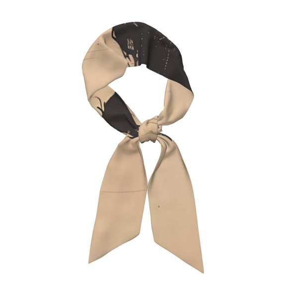 Xecao Child And Lion Sketch Pattern Large Satin Head Scarf - Satin Hair Scarves Silk Bandana Scarf Headscarf Silk Feeling Scarf for Women