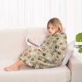 thumbnail image 4 of Brown Dog Paw Footprint Bone Blanket Hoodies for Kids 6-13YR Oversize Wearable Blanket Hoodies for Boys Girls Teens, 4 of 7