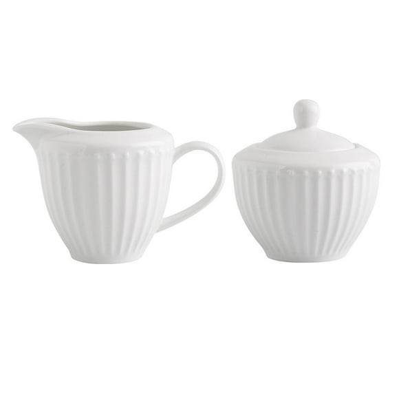 Creamer And Sugar Sets,Ceramic Sugar Bowl With Lid And Milk Jug,Cream And Sugar Pot, Creamer Jug Sugar Jar, Coffee Serving Set-White-Creamer and Sugar Set