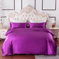 thumbnail image 3 of Home textile kit simulation silk solid color bedding comfortable and breathable duvet cover, 3 of 6