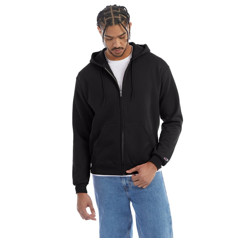 Champion Adult 50 50 Full Zip Hooded Sweatshirt Black XX Large