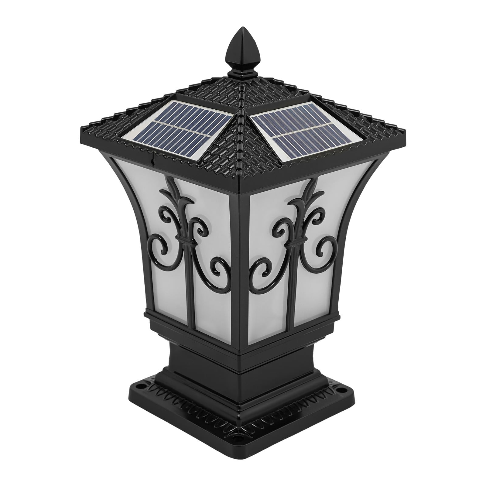 Black Outdoor Solar Post Light, Solar Powered Pillar Light, Garden Light For Installation In The Courtyard, Villa, Porch, Garage, Aisle, Balcony