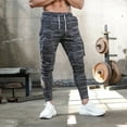 thumbnail image 3 of Men Joggers Pants Sweatpants Camouflage Drawstring Elastic Waist Streetwear Cargo Pants Skinny Sports Trousers for Training Gym Workout Fitness, 3 of 8