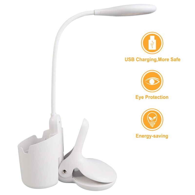 LED Desk Lamp, Rechargeable Cordless & Portable Clip On ...