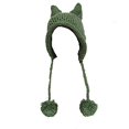 thumbnail image 1 of XYCCA Bonnet de Chat Rose Vif pour Femmes avec Pompon, 1 of 2