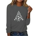 thumbnail image 2 of Cutuoiiu Women's Long Sleeve Shirts Dog Paw Prints Cute Graphic Crewneck T-shirts Gifts, 2 of 4