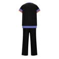 thumbnail image 4 of Women's Tops Women 2 Piece Outfits Sweatsuit Set Half Zip Lapel Collar Short Sleeve Sweatshirt Wide Leg Sweatpant Tracksuit Sets Ndbuld Black 2XL, 4 of 5