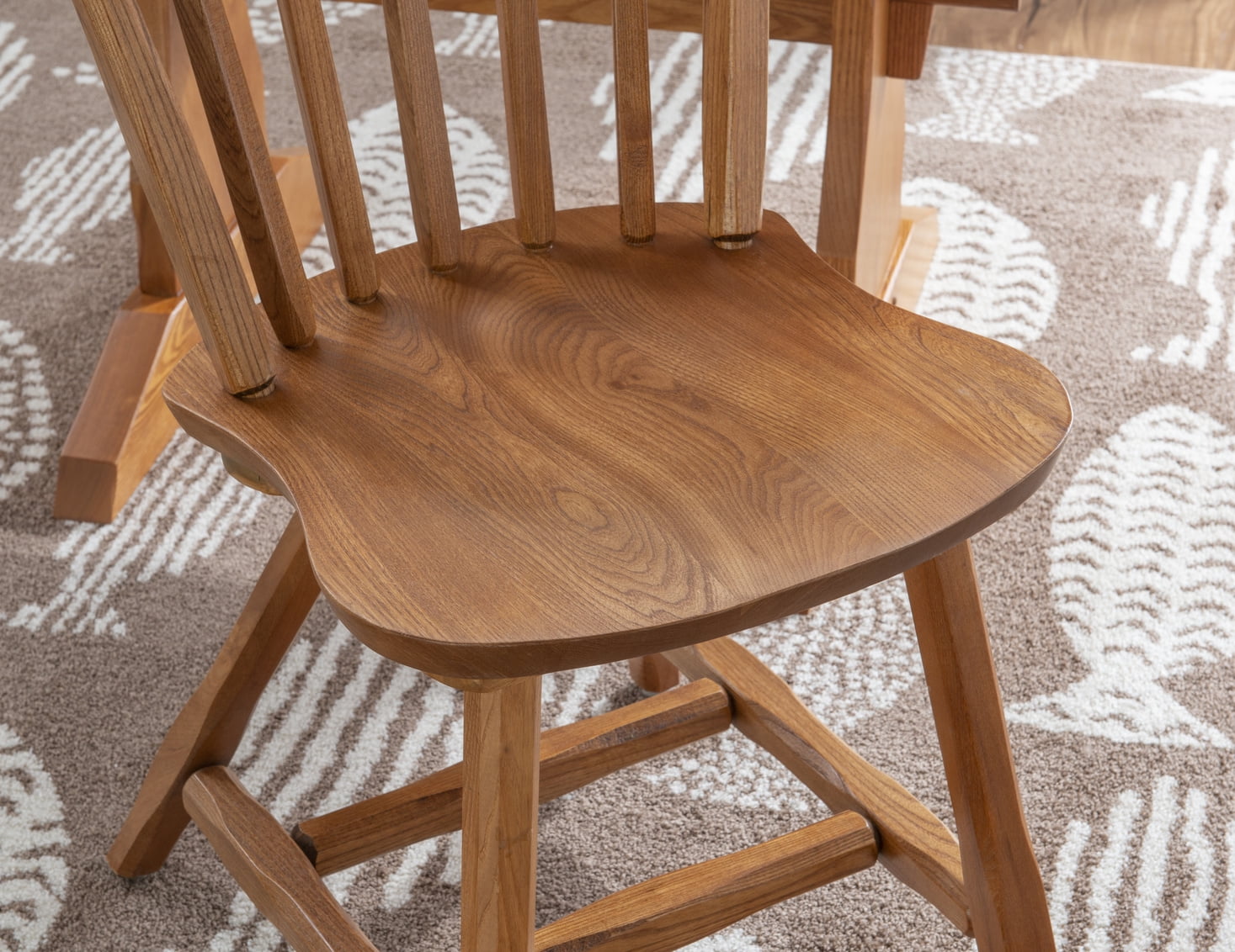 Linon Branson Medium Oak Windsor Back Dining Chairs, Set of Two