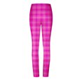 thumbnail image 6 of VSSSJ Womens Plaid Print Leggings Slim Fit Hip Lifting High Waist Lightweight Tights Comfortable Fitness Running Yoga Full Length Pants Hot Pink XL, 6 of 6