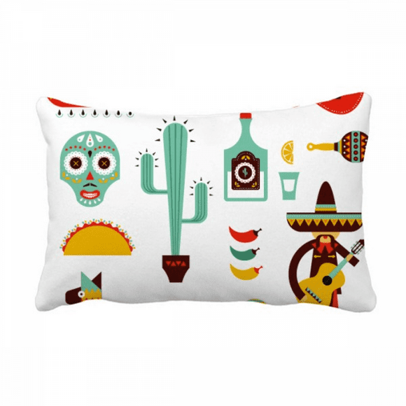 Sombrero Guitar Chili Mexico Elment Throw Pillow Lumbar Insert Cushion Cover Home Decoration