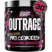 Nutrex Research OUTRAGE Strawberry Watermelon High Intensity Pre Workout Powder 30 Servings