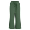 thumbnail image 3 of HCYSFG Uniform Pants For Girls Back To School Solid Color Elastic Waist Side Pocket Wide Leg Trousers Casual School Wear Pants, 3 of 9