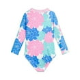 thumbnail image 2 of GYRATEDREAM 1-7T Girls'Long Sleeve Rashguard UPF 50+ One Piece Swimsuit Floral Bathing Suit, 2 of 4