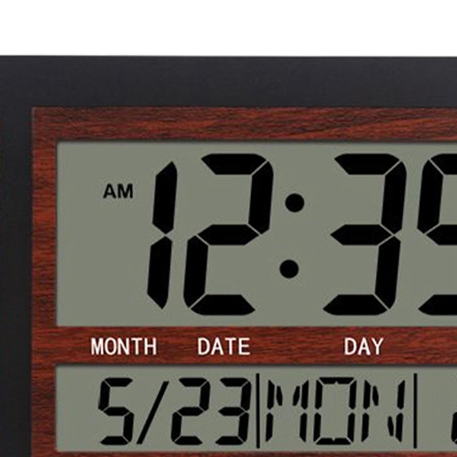 Electronic Digital Snooze Function Temperature Battery Operated Date Modern Wall Clocks for office and cafe Shop Housewarming , Red Red Black