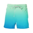 thumbnail image 6 of Jacenvly 2024 New Summer Mens Shorts Men's Special Print Beach Casual Trouser Shorts Pants Gradient Color Skin-Friendly Beach Pants Sky Blue, 6 of 6
