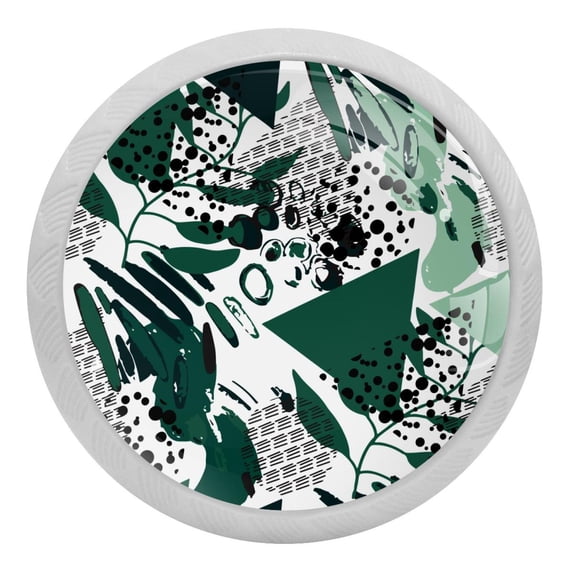 4PCS Round Memphis Elements Cabinet Fluorescence Knob Glowing in the Dark Furniture Drawer Pulls Handle with Screws