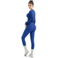 thumbnail image 5 of Women 2 Piece Seamless Ribbed Workout Sets With Zip Up Jacket High Waisted Gym Yoga Leggings, 5 of 11