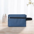 thumbnail image 4 of Puntoco Neceser portátil de doble capa para mujer, color azul marino, multifuncional, para guardar artículos de tocador y cosméticos, 4 of 5
