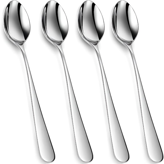 ACDANC 4 Pack Long Handle Tea Coffee Spoon Stainless Steel Tea Spoons Silverware Set for Home,Kitchen,Dining Room,Restaurant,8.5"