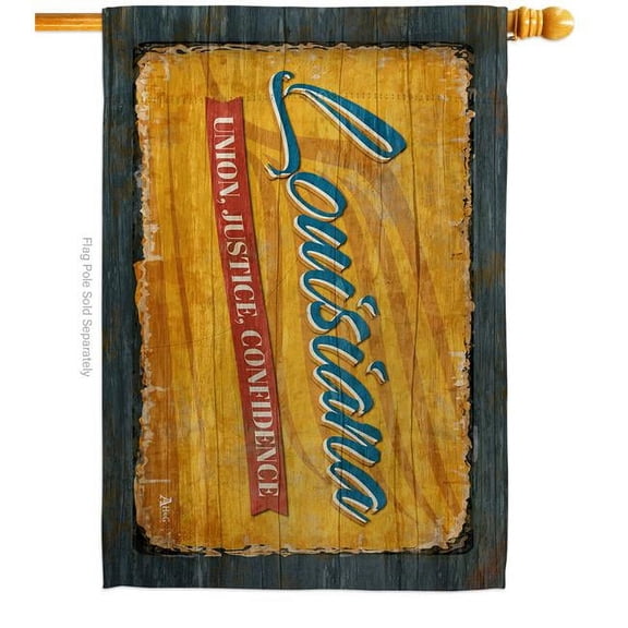 Americana Home & Garden H140963-BO 28 x 40 in. Louisiana Vintage American State House Flag with Double-Sided Horizontal Decoration Banner Garden Yard Gift