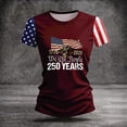 thumbnail image 5 of KDDYLITQ Independence Day Freedom Shirts for Women 4th July Usa Flag Short Sleeve Blouses Independence American Flag Causal T-Shirts Red White and Blue Cute Crew Neck Tops Wine M, 5 of 6