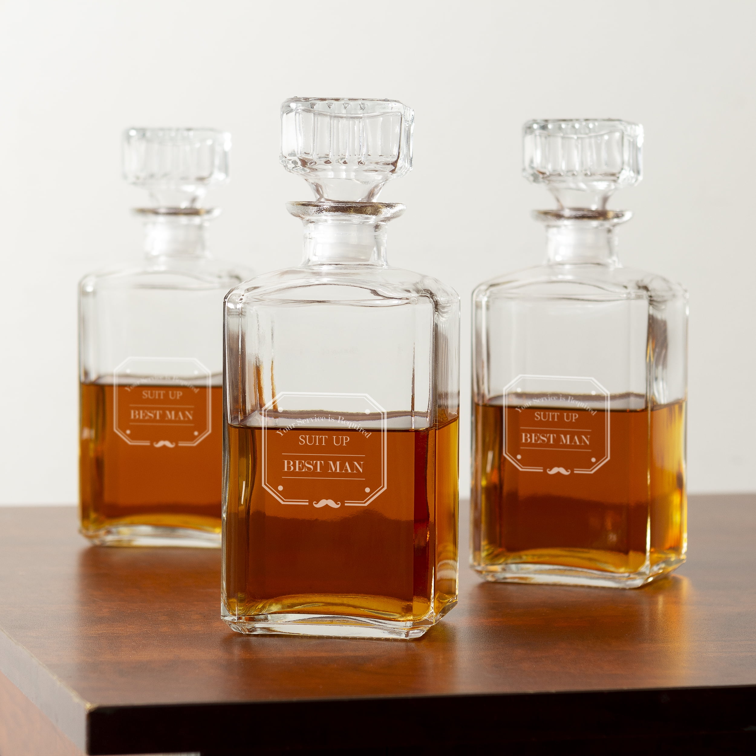 Best Man 34 oz. Glass Decanter, Whiskey Design