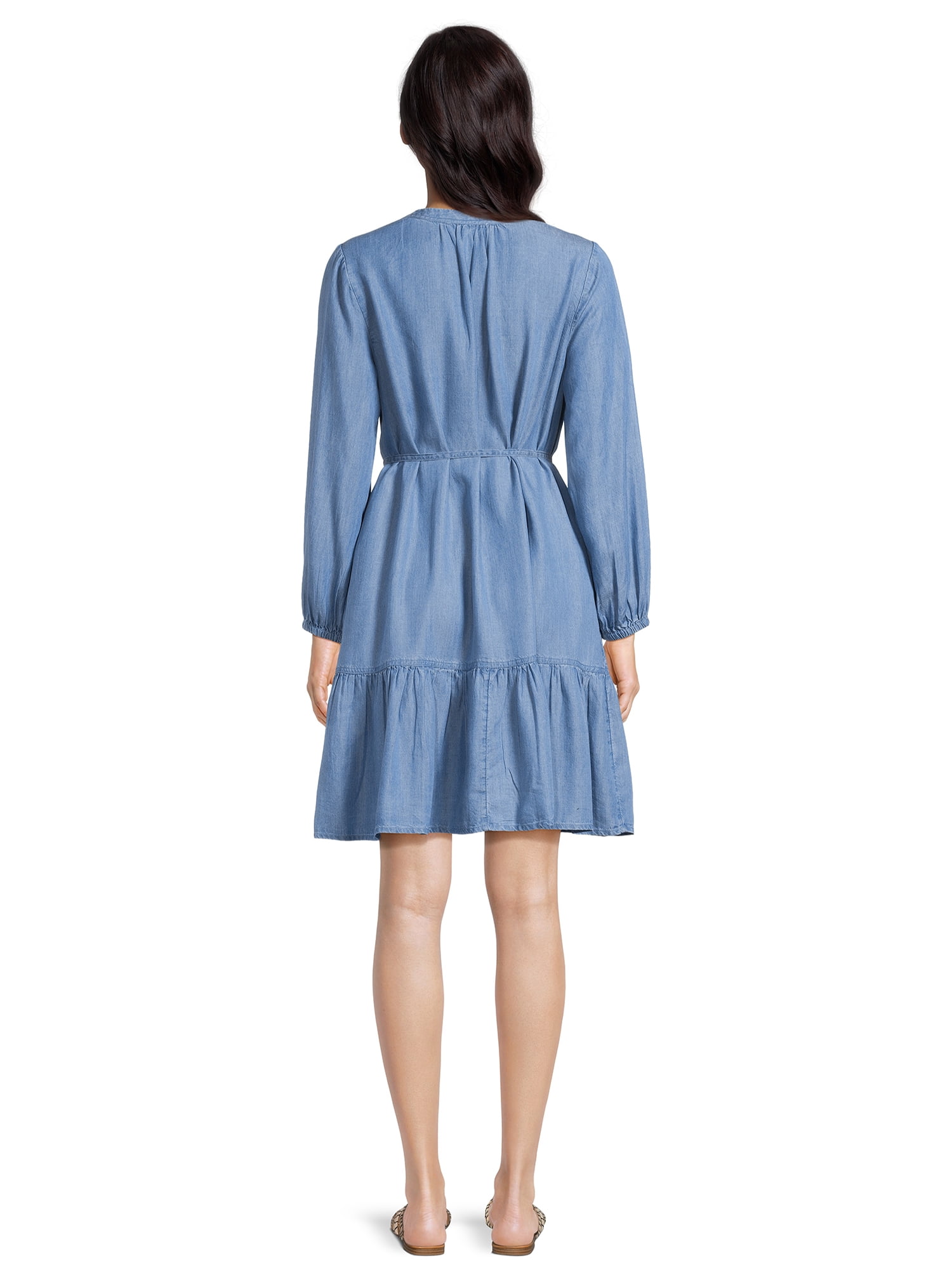 beachlunchlounge women's long sleeve tiered dress