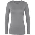 thumbnail image 5 of HeedFit Women’s Long Sleeve Underscrub Tee, Soft Stretch Breathable, 2-Pack s, Heather Gray, 5 of 5