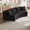 Black, variant on YWEN Corduroy Curved Sectional Sofa, 2 Seater Symmetrical Modular Semi Circular Couch, Deep Seat Tufted Corner Sofa for Living Room, Lobby
