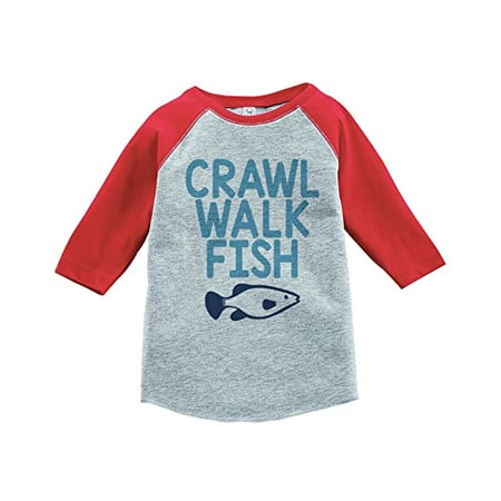 

7 ate 9 Apparel Kids Crawl Walk Fish Red Baseball Tee