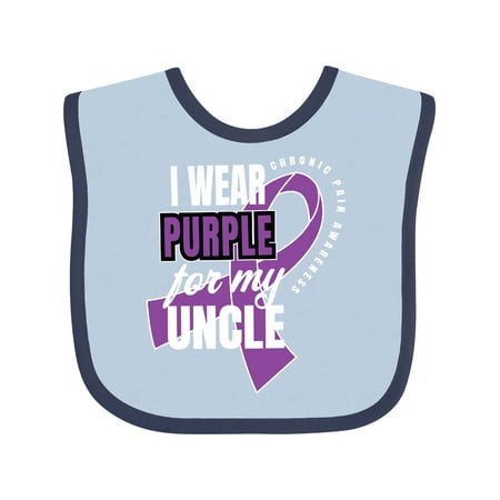

Inktastic Chronic Pain I Wear Purple For My Uncle Gift Baby Boy or Baby Girl Bib