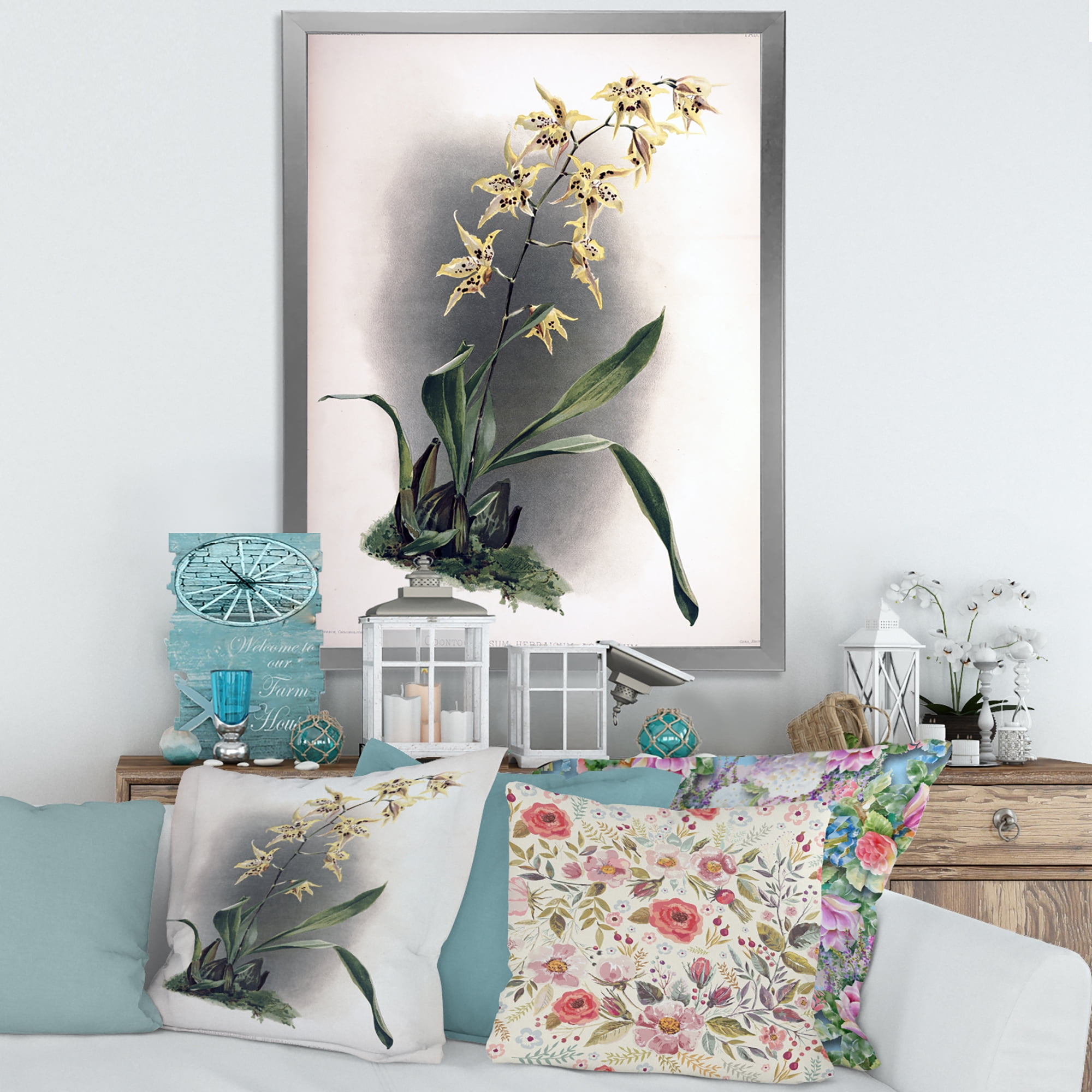 Designart 'Ancient Orchid Flower' Traditional Framed Art Print