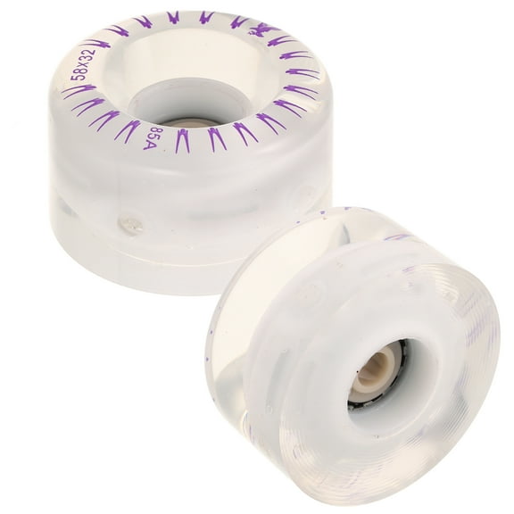 Tineasur 2Pcs Transparent LED Roller Skate Wheels for Indoor and Outdoor Use with Stable Quad Design