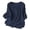 A-Navy390, variant on XIAONU Women's Floral Embroidered Linen Blouse Loose Fit 3/4 Sleeve Crew Neck Pullover Top Airy Vintage Casual Top