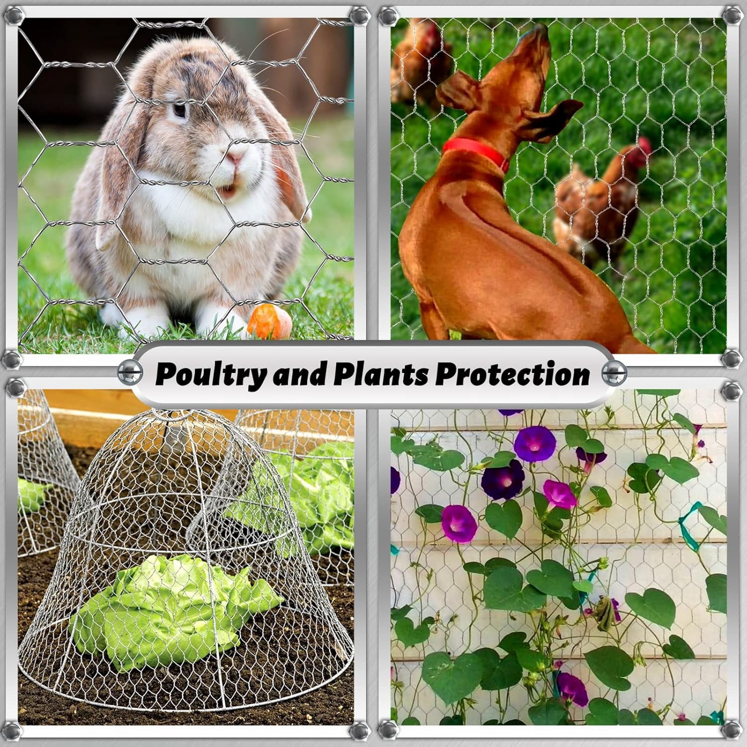 Chicken Wire Fencing Mesh, 16.9 Inch x 40 Feet Metal Floral Fence for Crafts Poultry Garden, 0.6 Hexagonal Galvanized Hardware Cloth Netting Coop Barrier Rabbit Cage