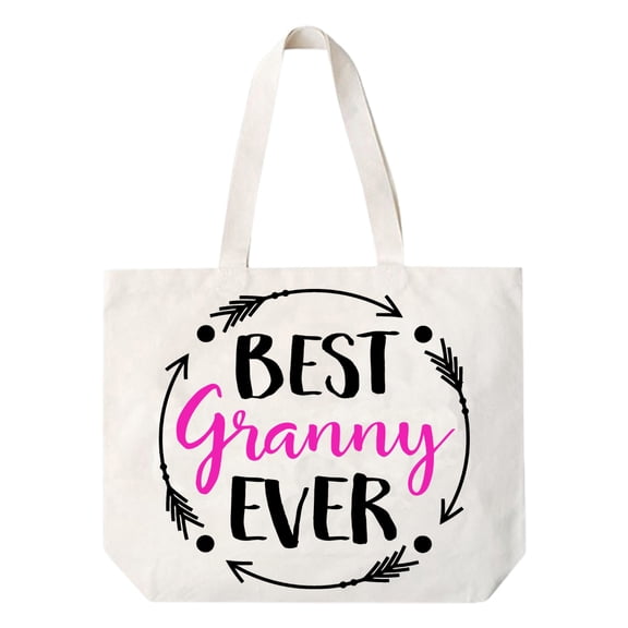 Granny Best Granny Ever Canvas Tote Bag Grandma Gift Idea Book Bag Travel Tote Handbag -COCOVICI